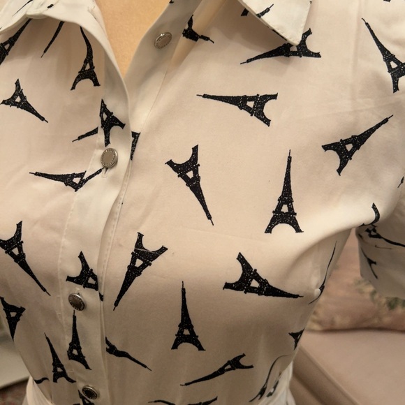 Karl Lagerfeld Paris Eiffel Tower Print Retro Dress NWT 4 - Picture 7 of 8